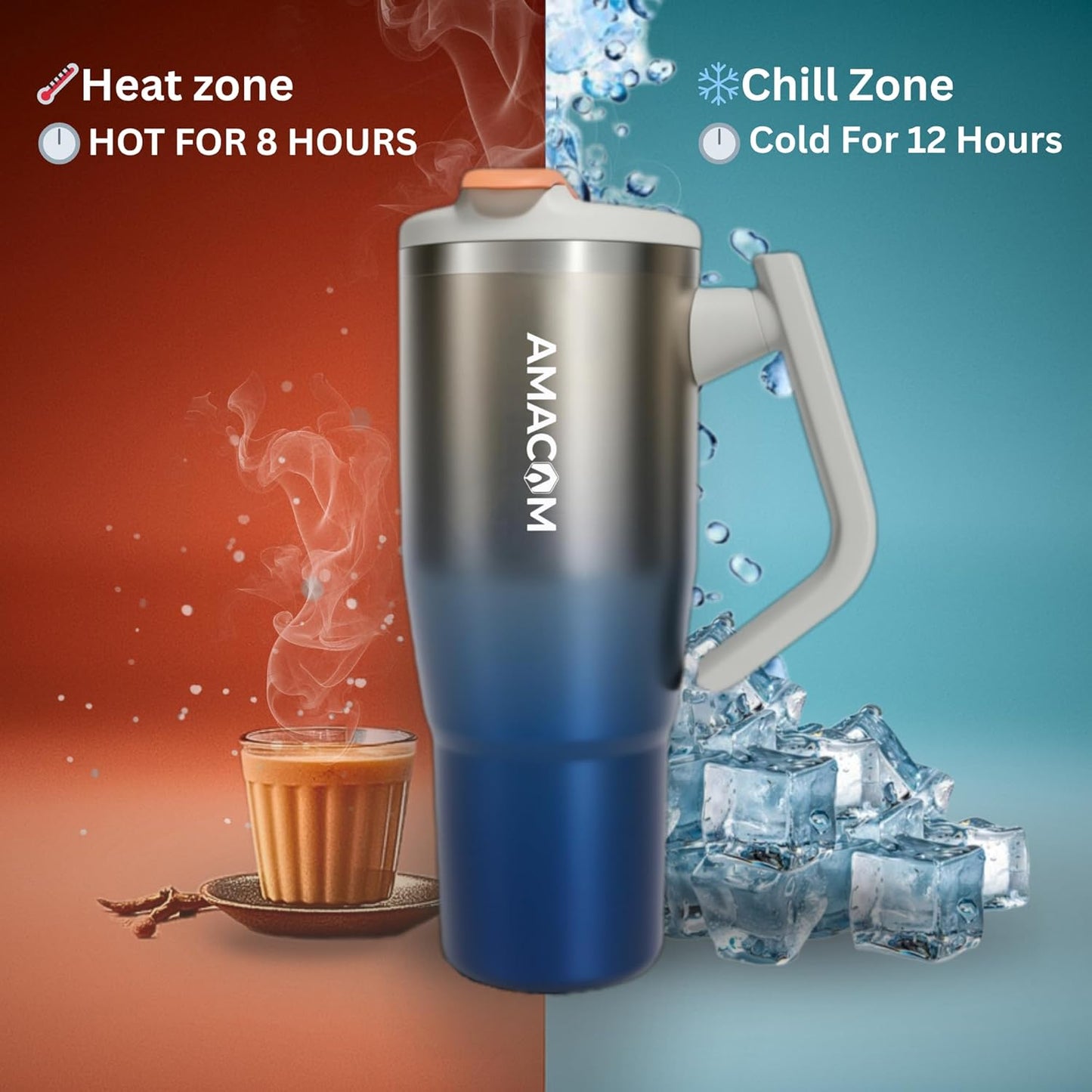 Amacom Hydration Booster™ 180° Rotating Handle Tumbler