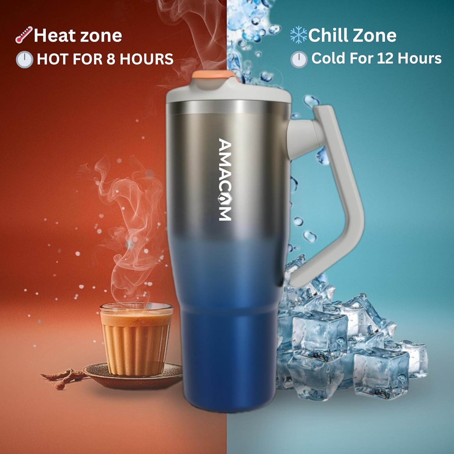 Amacom Hydration Booster™ 180° Rotating Handle Tumbler