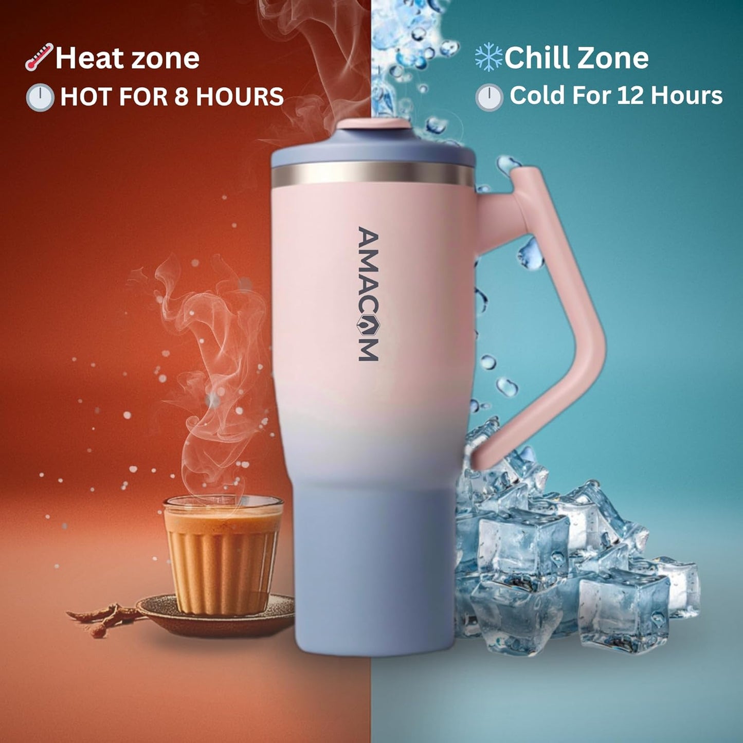 Amacom Hydration Booster™ 180° Rotating Handle Tumbler
