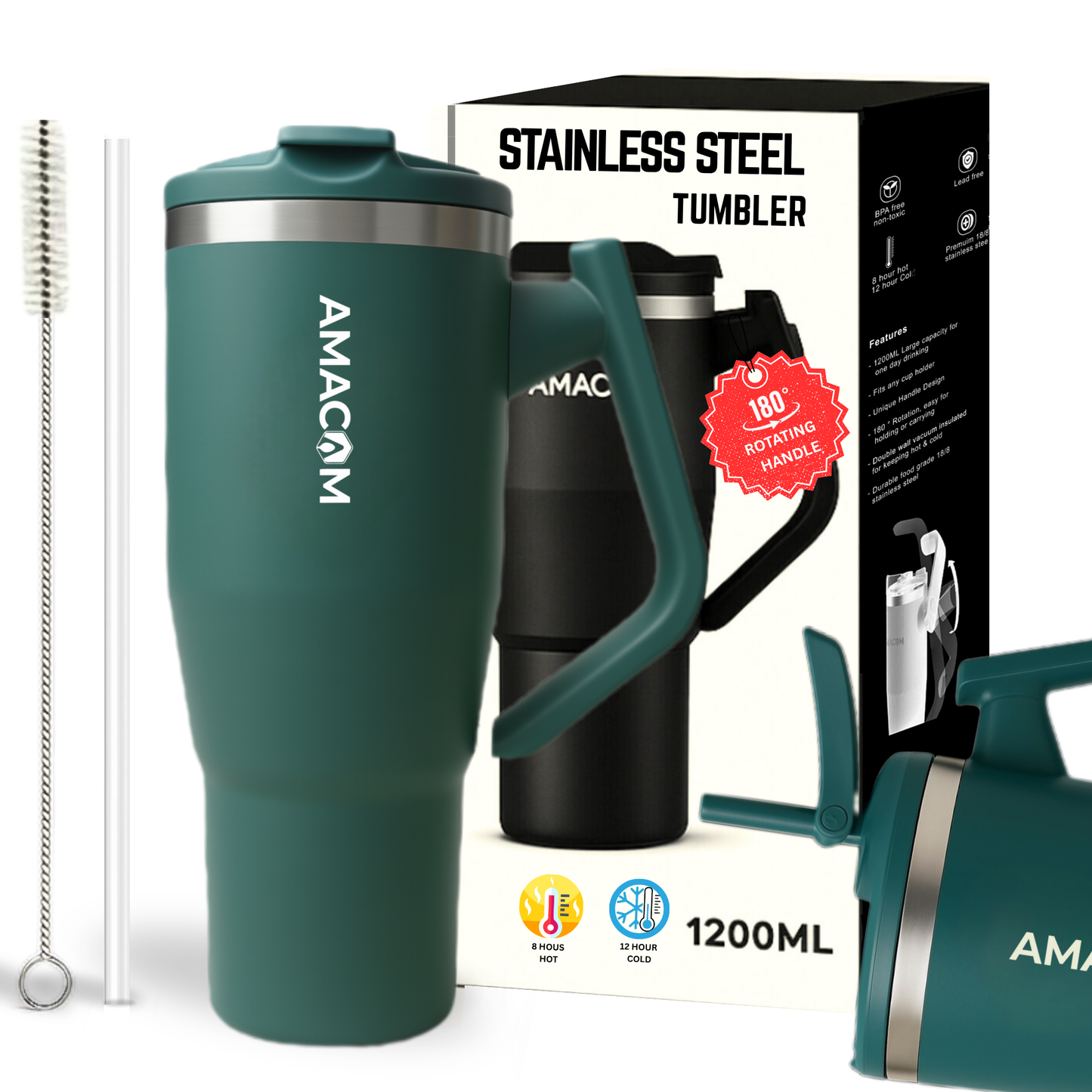 Amacom Hydration Booster™ 180° Rotating Handle Tumbler