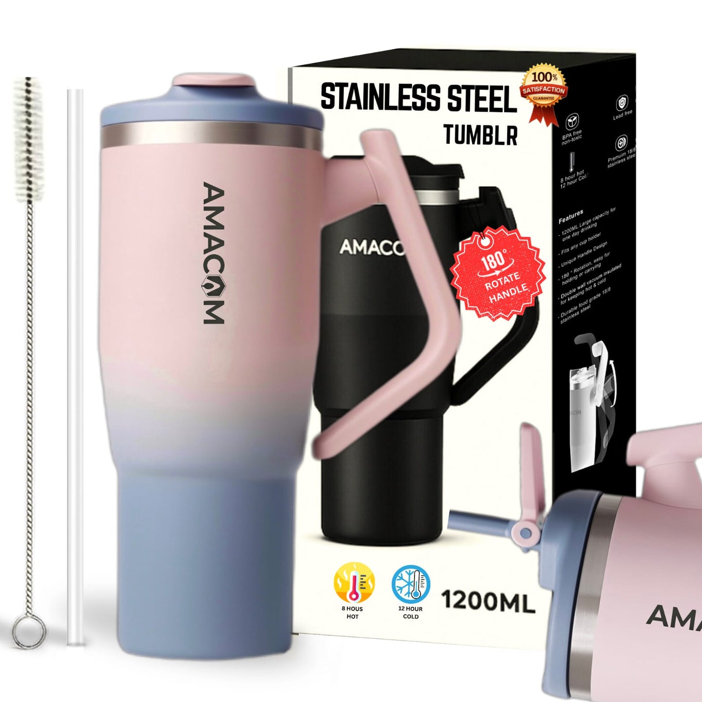 Amacom Hydration Booster™ 180° Rotating Handle Tumbler